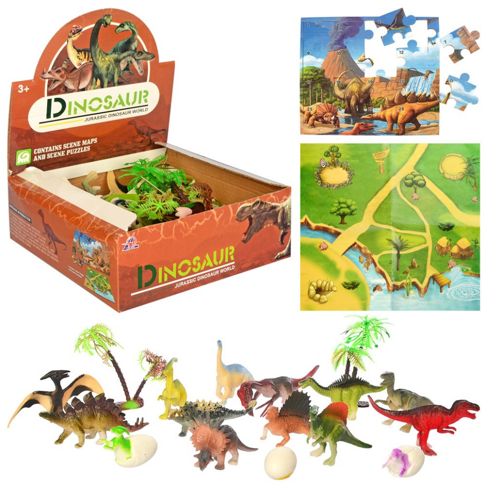 

Игровой набор Динозавры Bambi, 3 яйца пазлы, игровое поле (136MR)