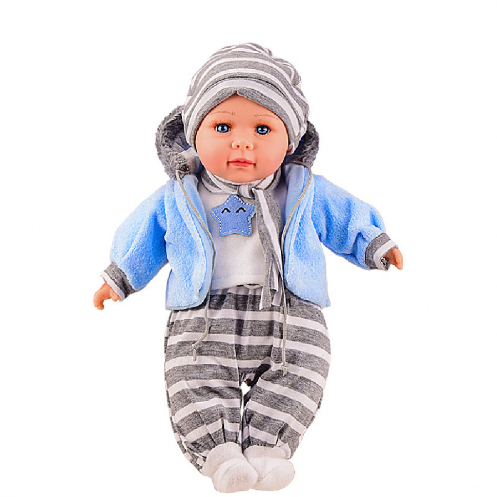 

Пупс мягконабивной "Чудо малюк" Країна Іграшок, 37 см (Голубая полоска) (PL-520-1601D)