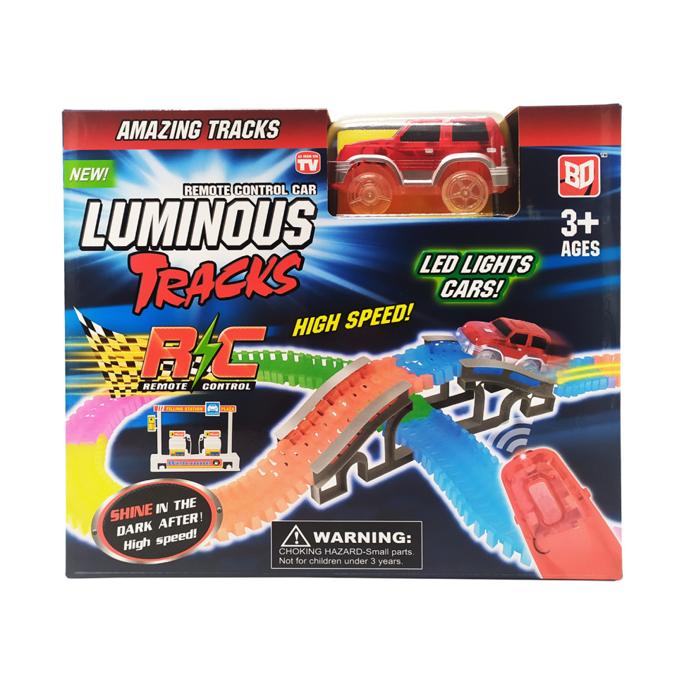 

Детский Автотрек "Magic Track" на радиоуправлении A-Toys светящийся в темноте (D6084)