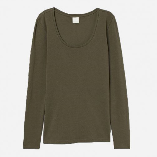 

Лонгслив H&M 0824995-1  Хаки, Лонгслив H&M 0824995-1 S Хаки