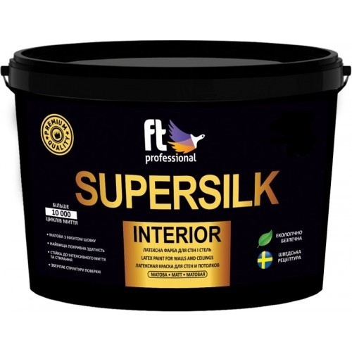 

FT Professional Supersilk глубокоматовая латексная краска для стен и потолков белая 3 л.