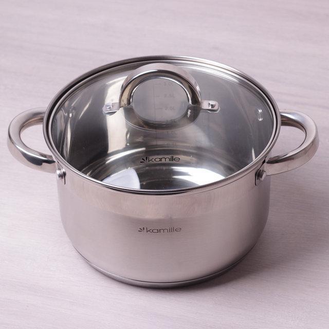 

Кастрюля из нержавеющей стали на 2,5 л Kamille KM-5618S