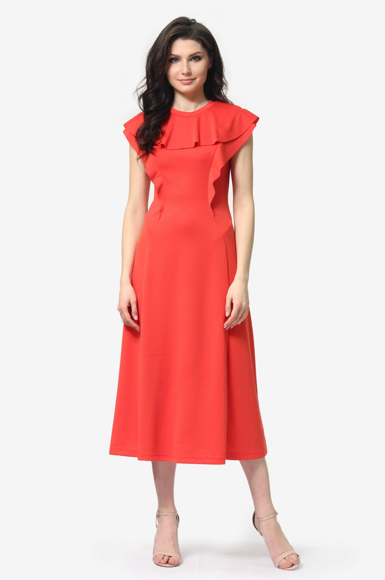

Женские платье FEM, Ферди коралловый 6XL