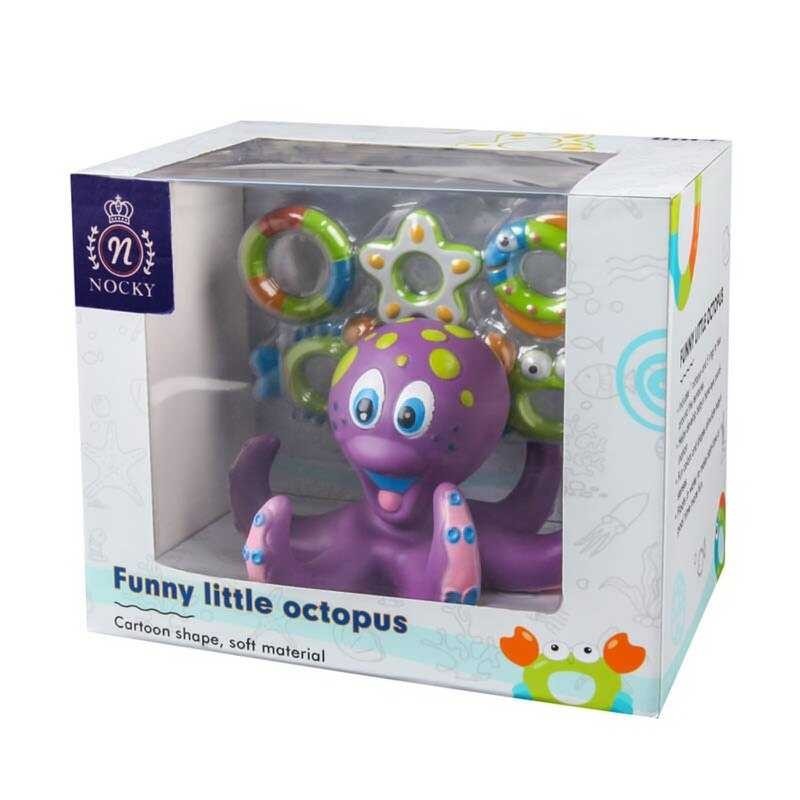 

Игрушка для ванной Funny little Octopus резиновый осьминог кольцеброс и 5 колец 8922