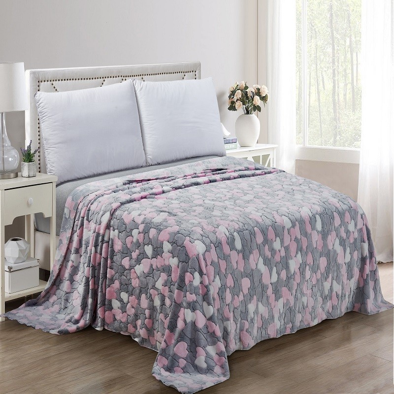 

Плед-покрывало велсофт "Сердечки" CottonTwill 180х210 см