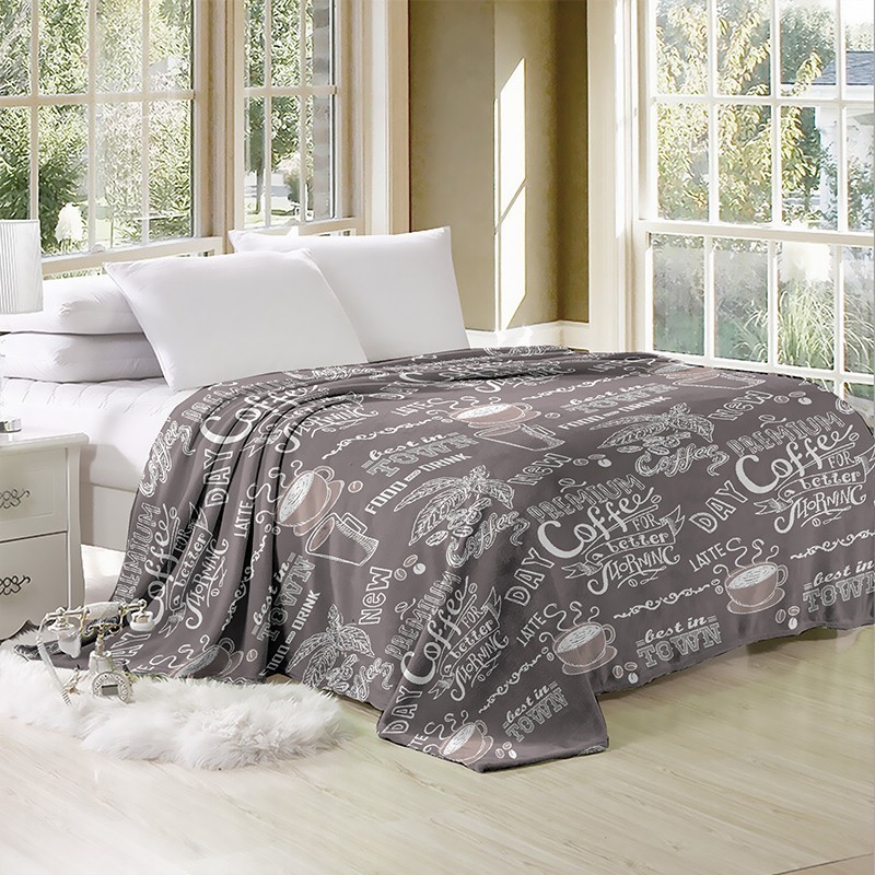 

Плед-покрывало велсофт "Кофе" CottonTwill 200х220 см