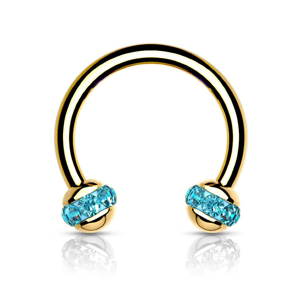 

Циркуляр (подкова) PiercedFish HS34G серьга для септума, хеликса, трагуса, брови, губы, пупка, сосков, пирсинга смайл (Голубой)