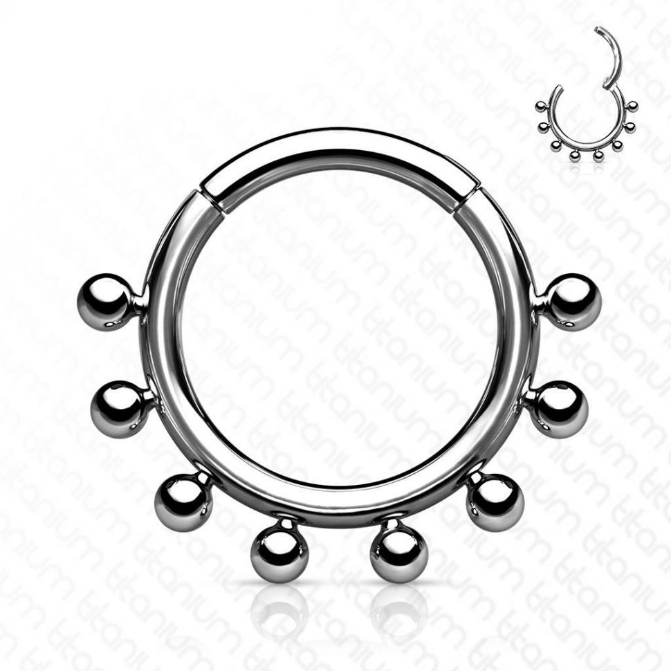 

Кольцо кликер из титана PiercedFish RHT53 серьга для пирсинга септума, трагуса и хеликса, брови, губ (10 мм)
