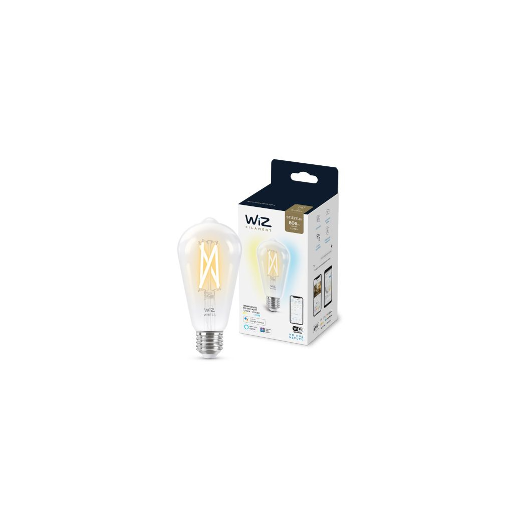 

Умная лампочка WiZ E27 7W(60W 806Lm) ST64 2700-6500K филаментная Wi-Fi