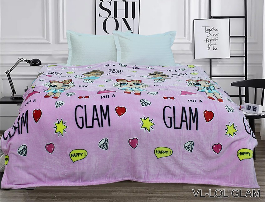 

Плед-покрывало TAG Велсофт (микрофибра) 200х220 см Кукла Лол розовый LOL GLAM