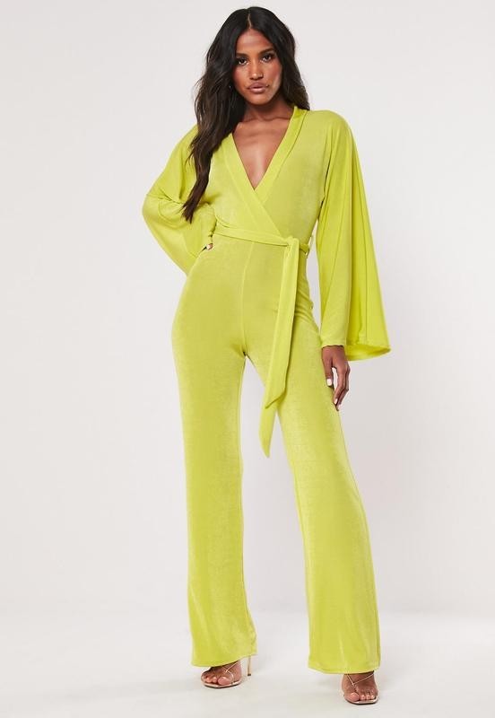 

Женский комбинезон с брюками клёш Missguided M лайм