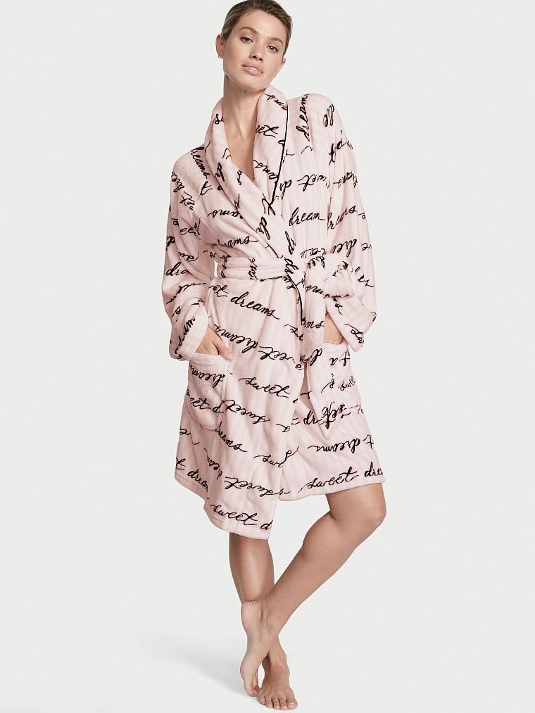 

Халат флис Victoria' Secret 402-108 ХS/ Белый/Розовый, Халат флис Victoria's Secret 402-108 ХS/S Белый/Розовый