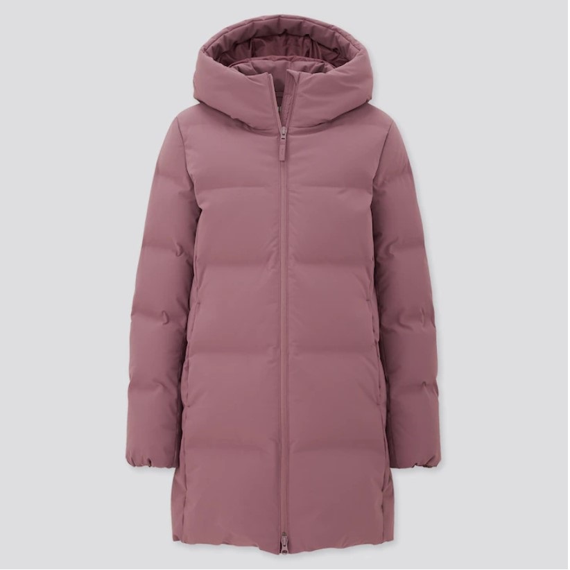 

Пуховик зимний Uniqlo матовый  сливовый, Пуховик зимний Uniqlo матовый S сливовый