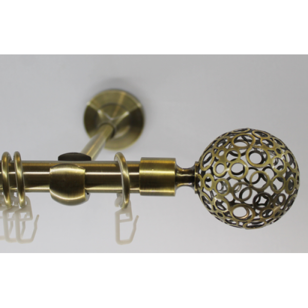 

Карниз Металлдеко металлический однорядный Марс 25 мм бронзовая труба 1 метр 60 см