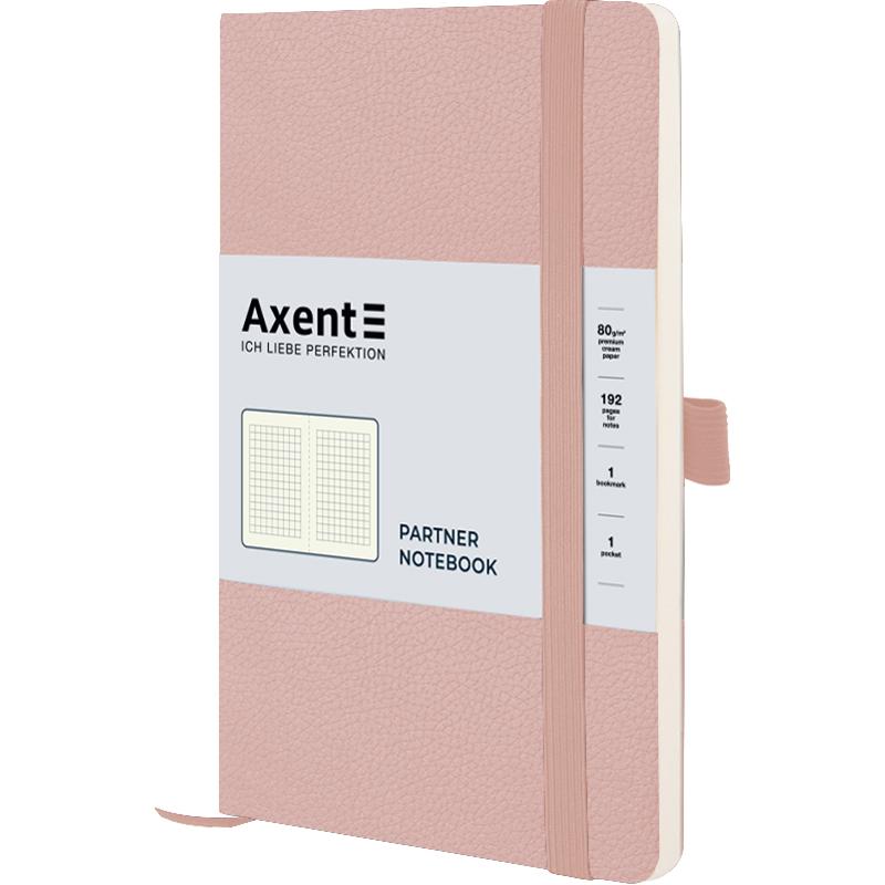 

Книга записная Axent 8616-24-A Partner Soft Skin 12,5 х 19,5 см клетка 96 л Пудровая (60471)