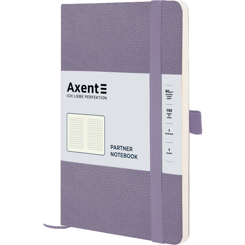 

Книга записная Axent 8616-36-A Partner Soft Skin 12,5 х 19,5 см клетка 96 л Сиреневая (60473)