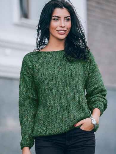 

Женский объемный свитер 7196/059 зеленый, Женский объемный свитер 7196/059 зеленый 42-46
