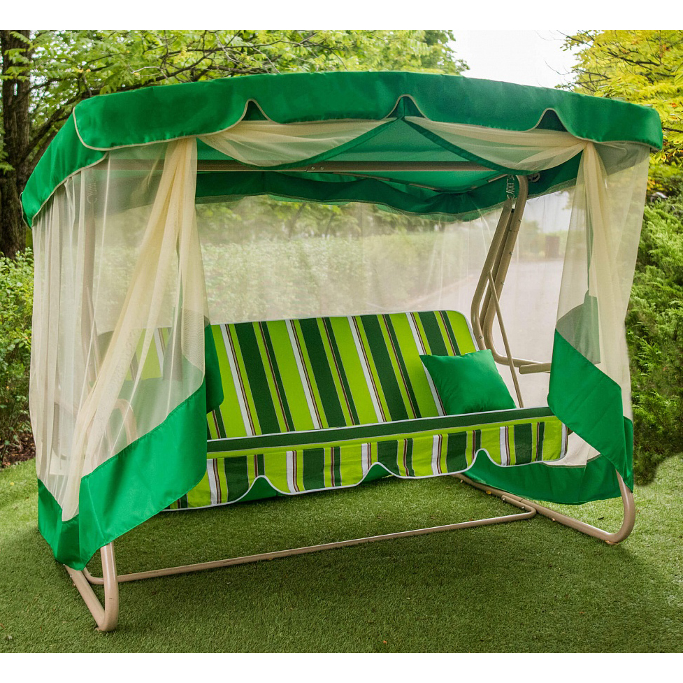 

Садовые качели Солярис Премиум 180/1980*1430*2250 (раскладные) Метал цвет бежевый/Текстиль с москитной сеткой Украинские конструкции