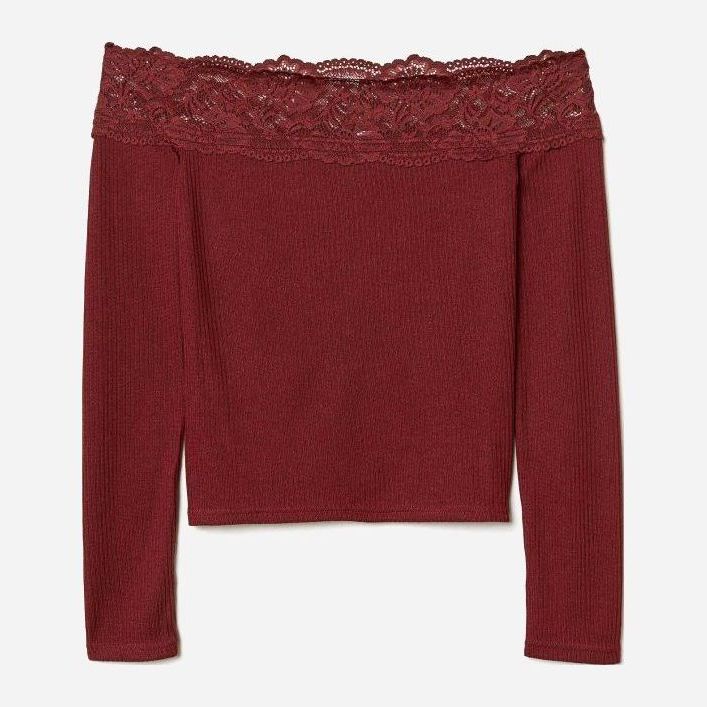 

Топ H&M 6698748-ACUK  Бордовый, Топ H&M 6698748-ACUK S Бордовый