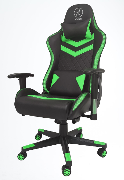 

Кресло геймерское компьютерное AVKO Style с RGB подсветкой, механизмом качания и функцией блокировки. Эко-кожа. Зелёный