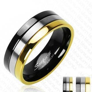 

Кольцо из титана Spikes R-TI-3542 трехцветное (Размер 5 (наш 15,7), ширина 5 мм)