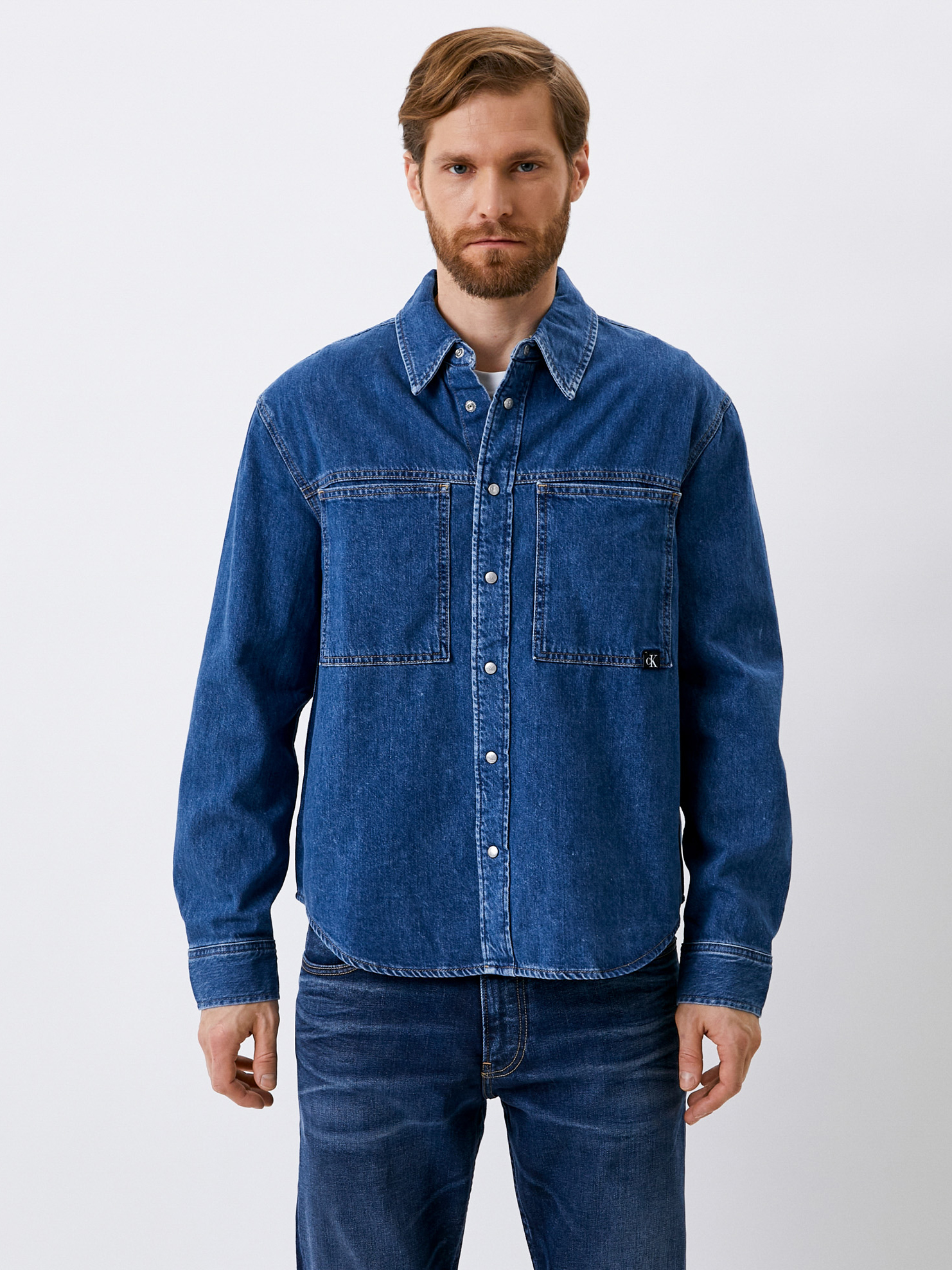 

Джинсовая рубашка Calvin Klein Jeans Linear Denim Shirt J30J319801  Denim Medium, Джинсовая рубашка Calvin Klein Jeans Linear Denim Shirt J30J319801 M Denim Medium