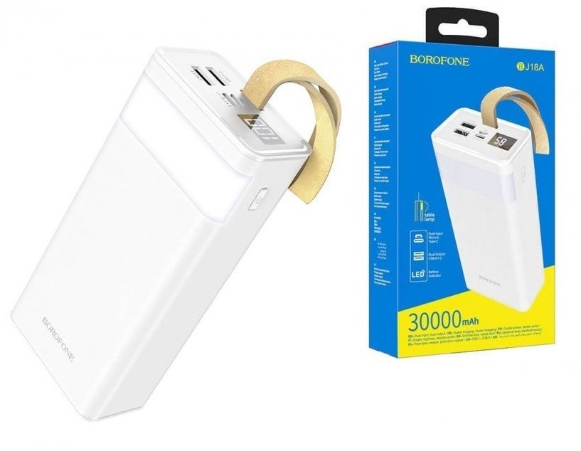 

Павербанк Borofone New Light 30000mAh 2xUSB/Type-C white