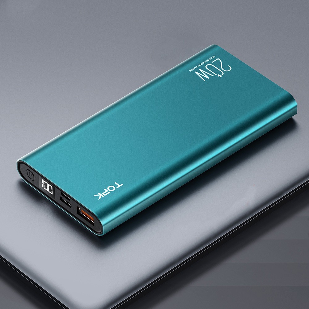 

Внешний аккумулятор Power Bank Topk 10000mAh I1007P 20W QC+PD Green