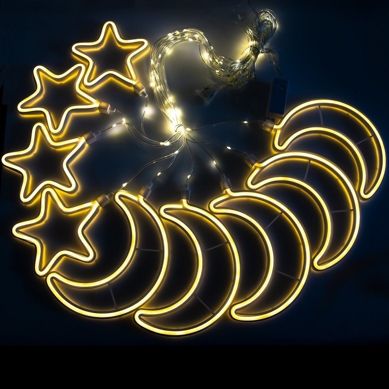 

Гирлянда зведы и месяц Copper curtain ball lamp 3 х 0.7 м, теплый белый