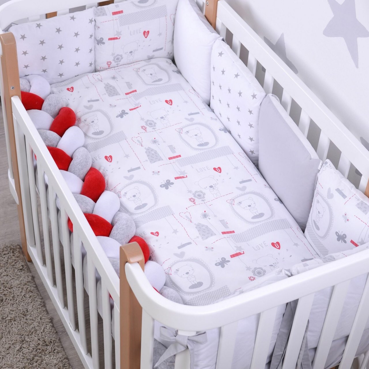 

Постельный комплект в кровать Baby Veres Bear house grey 6 единиц