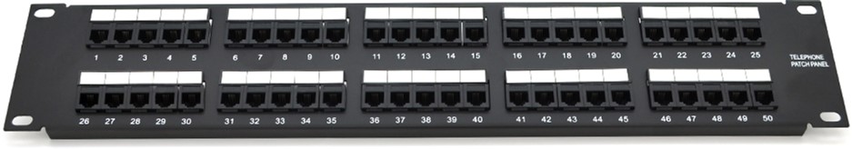 

Патч-панель Voltronic телефонна PPU50-1U 50 портів UTP Dual кат 3 19" неекранована (YT-PPU50-1U)