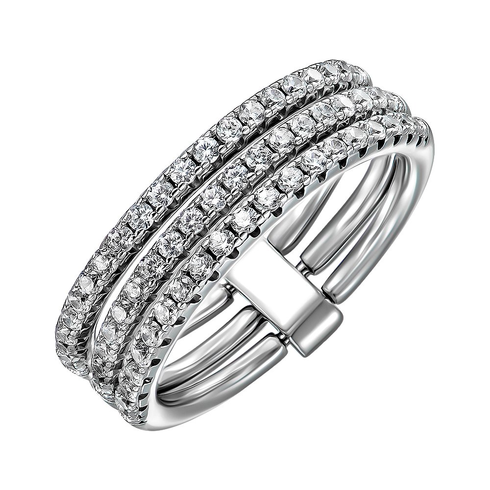

Серебряное наборное кольцо с фианитами 000117759 16 размера