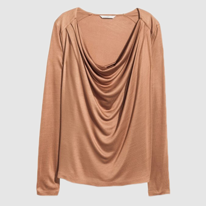 

Лонгслив H&M 3hm03300024  Коричневый, Лонгслив H&M 3hm03300024 S Коричневый