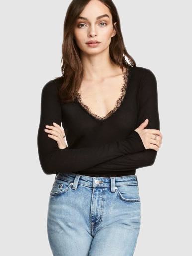 

Лонгслив H&M 0480346-5  Черный (СА2000001632307, Лонгслив H&M 0480346-5 S Черный (СА2000001632307)