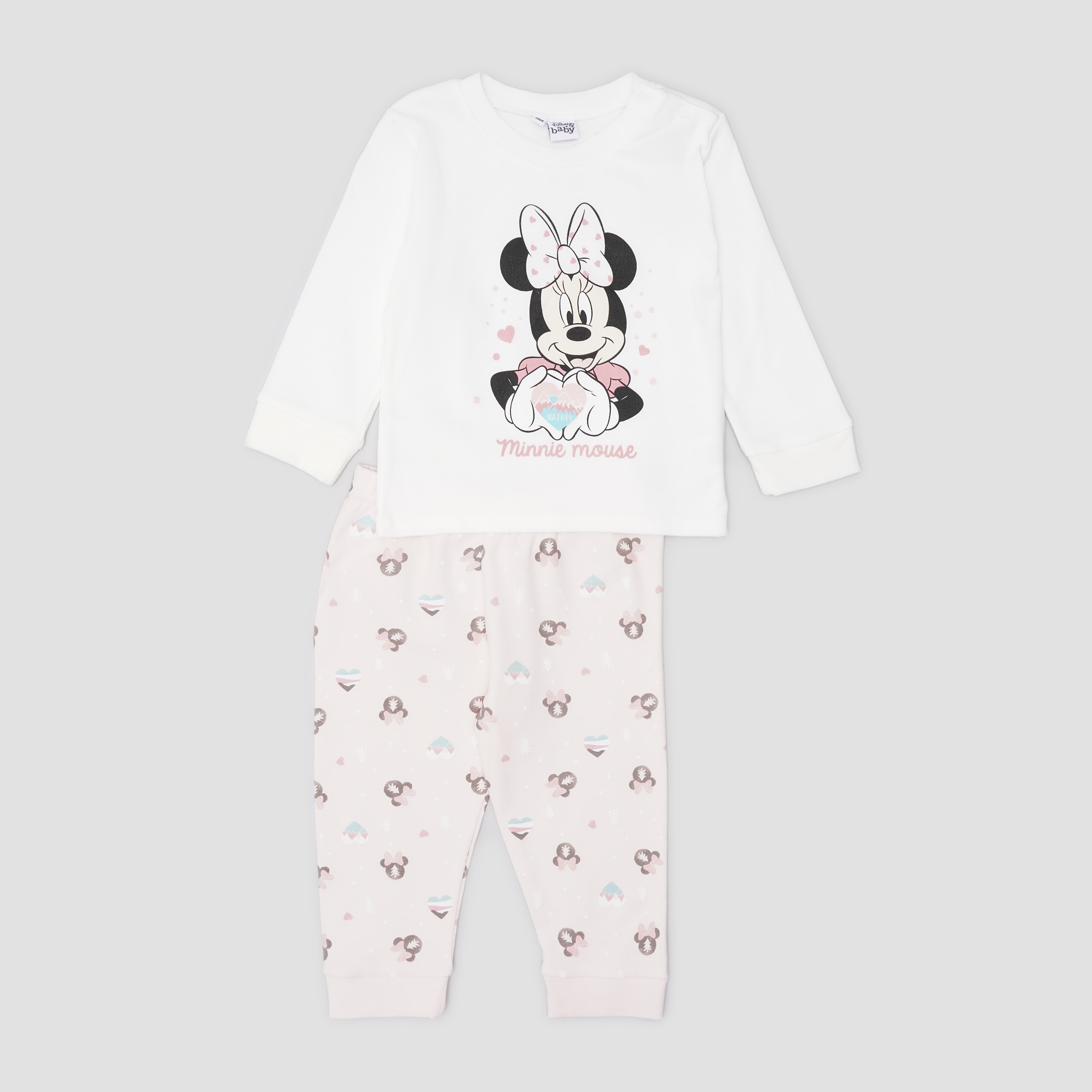 

Пижама (футболка с длинным рукавом + штаны) Disney Minnie HU0326.BIO 86 см Белая (3609085094088)