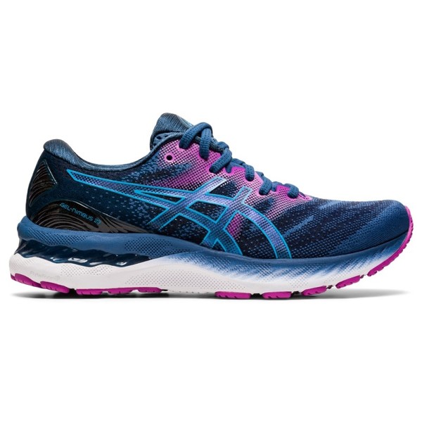 

Женские кроссовки для бега Asics GEL-NIMBUS 23 1012A885-402 GRAND SHARK/DIGITAL AQUA 2021 39 (EU), 24,5 (CM), 7,5 (US)