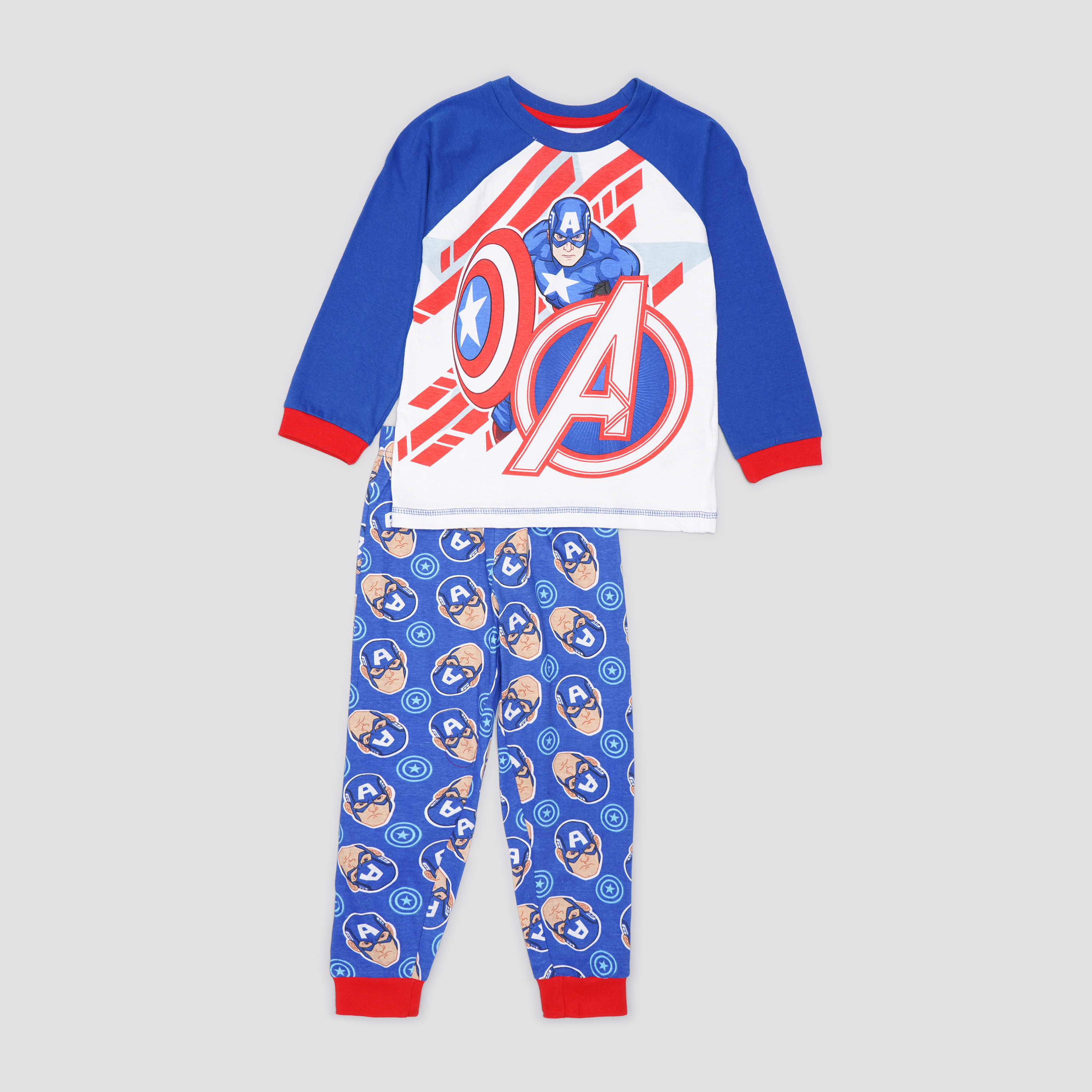 Акция на Піжама (футболка з довгими рукавами + штани) для хлопчика Disney Avengers 2200007675 110 см Синя от Rozetka