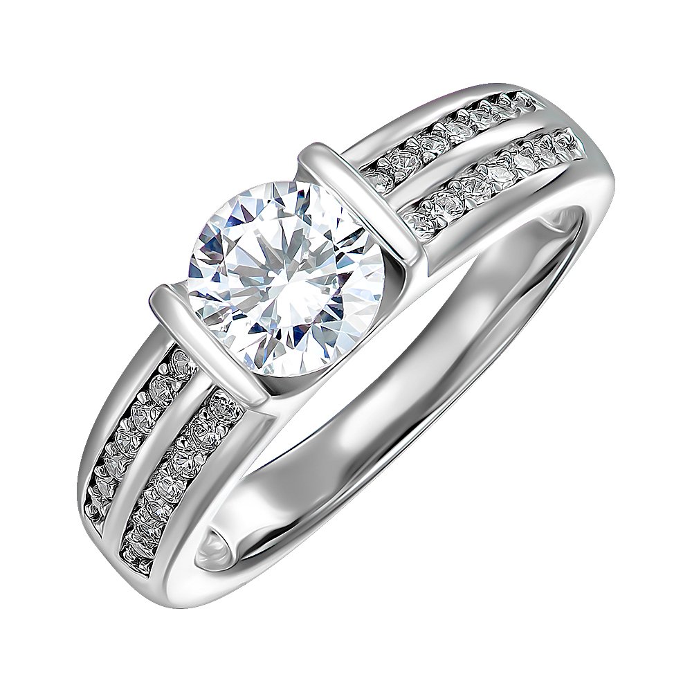 

Серебряное кольцо с фианитами 000152252 17.5 размера