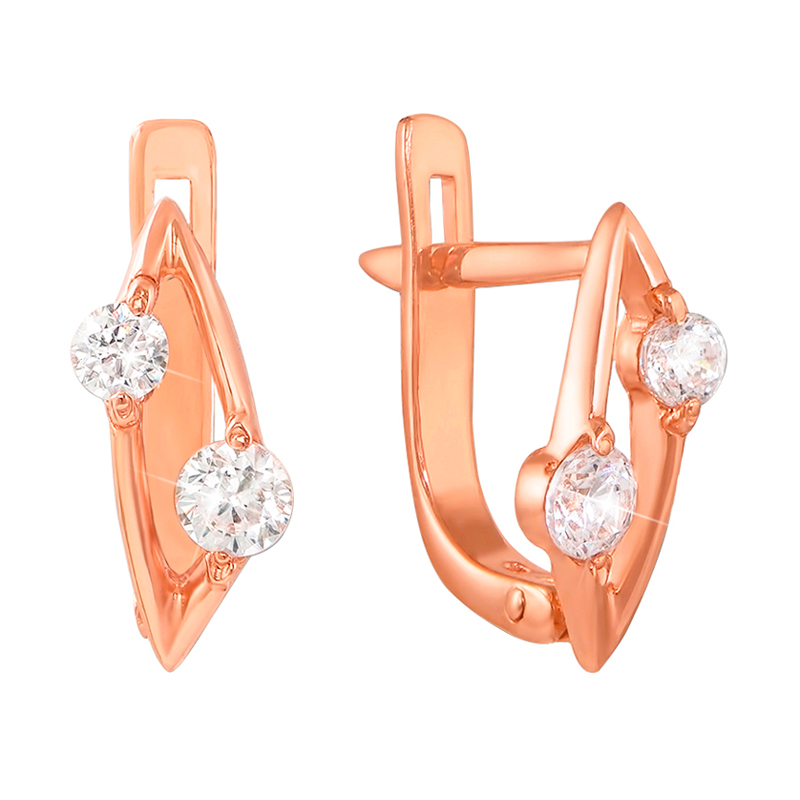 

Серьги из красного золота с фианитами 000122637