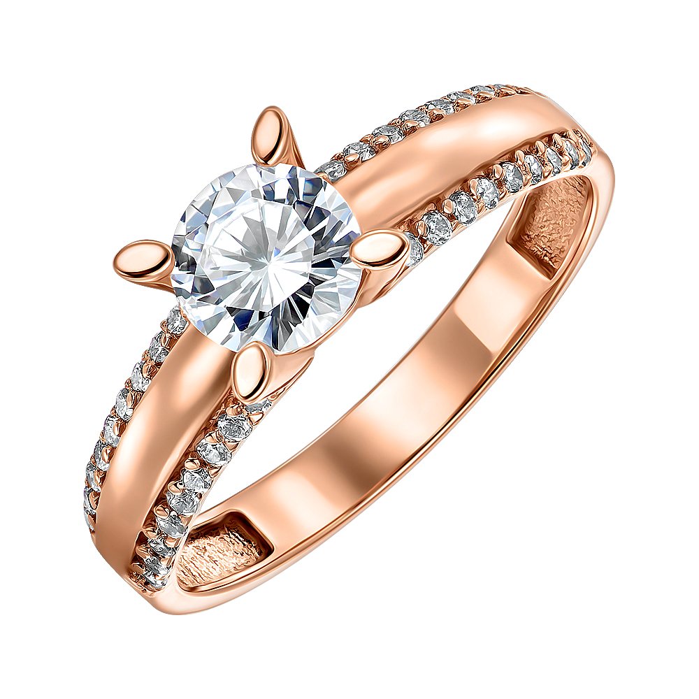 

Кольцо из красного золота с фианитами 000152233 17 размера