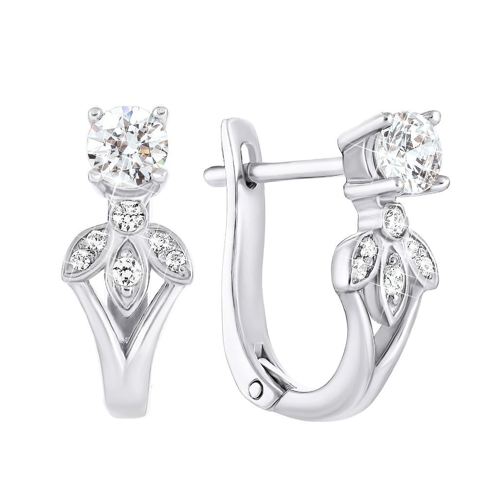 

Серьги из белого золота с фианитами S Zirconia 000126411