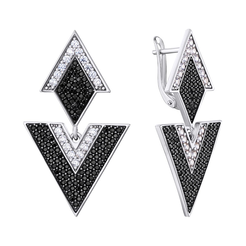 

Серебряные серьги с фианитами 000150893