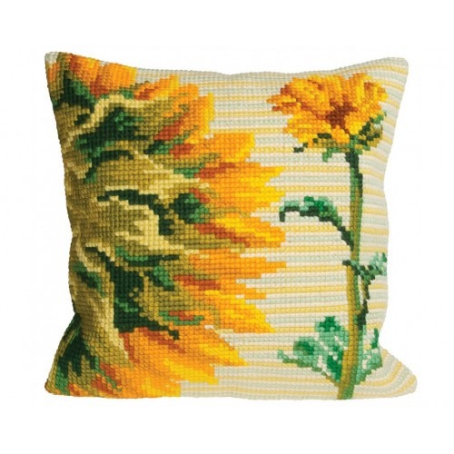 

Подушка для вышивания крестом Collection D'Art 5086 "Sunflower Talk"