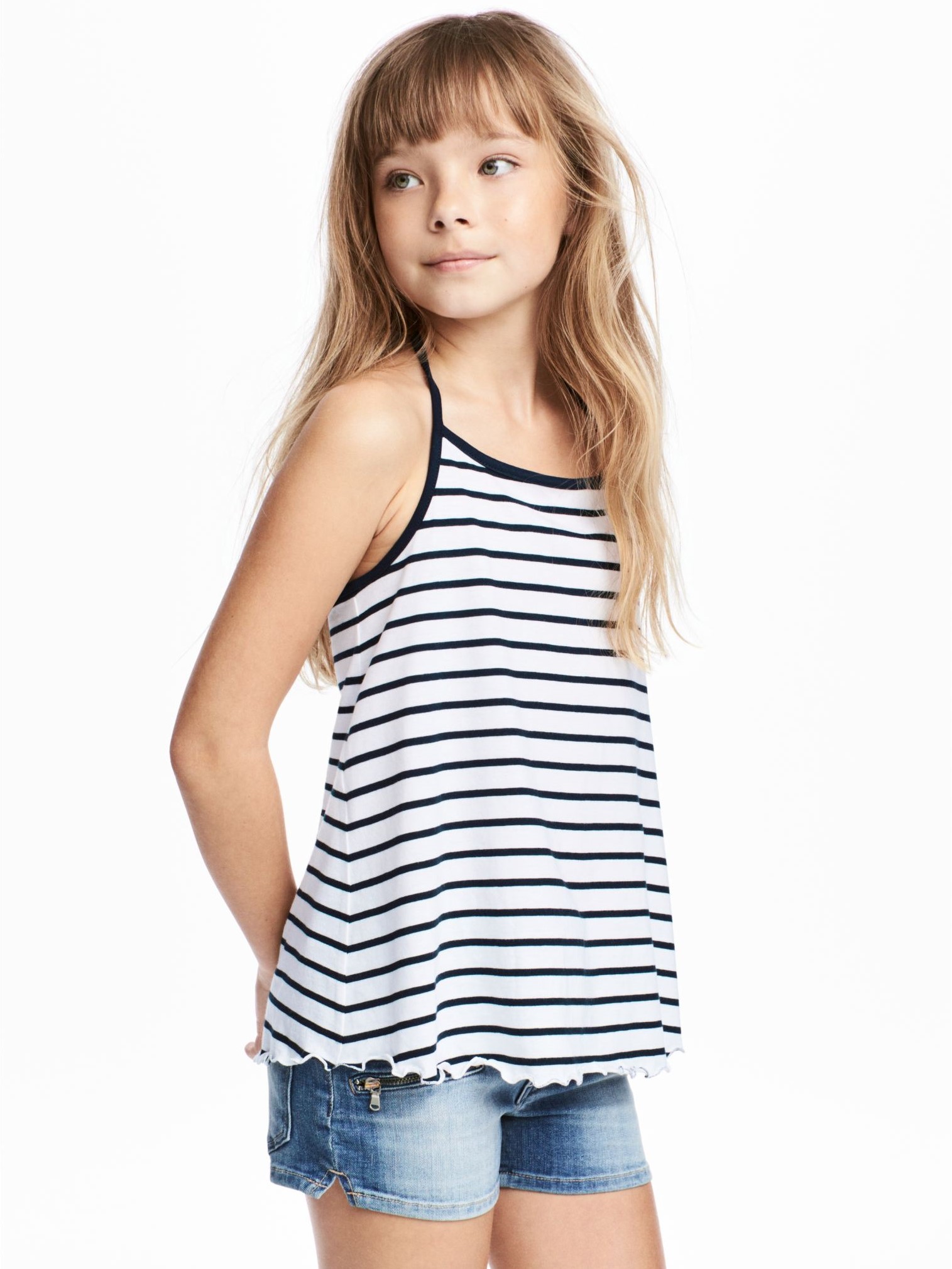 

Майка H&M 060491563 134-140 см Белый/Черный