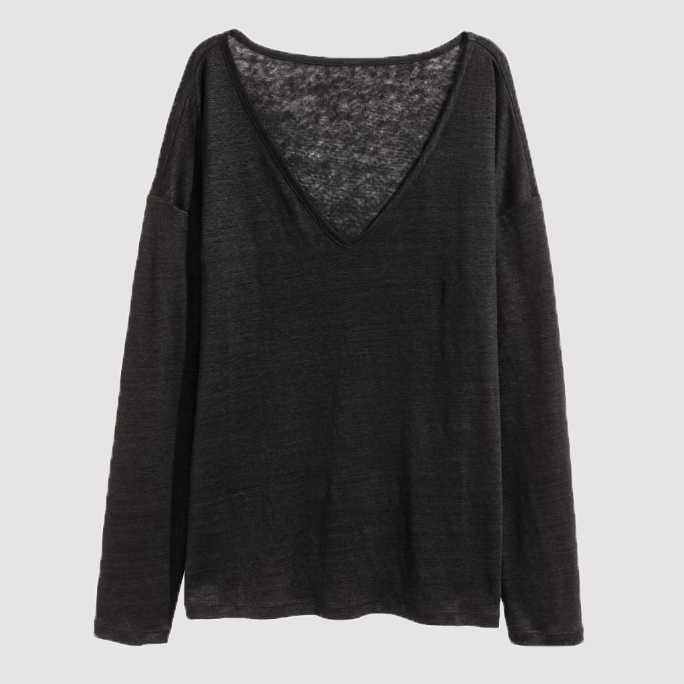 

Лонгслив H&M 0531615_V_01  Черный, Лонгслив H&M 0531615_V_01 S Черный