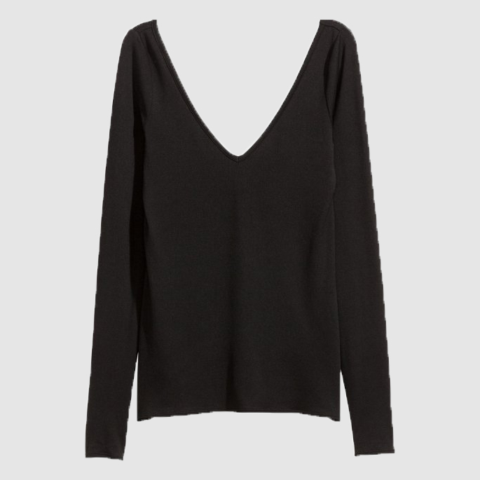 

Лонгслив H&M 0381439  Черный, Лонгслив H&M 0381439 38 Черный