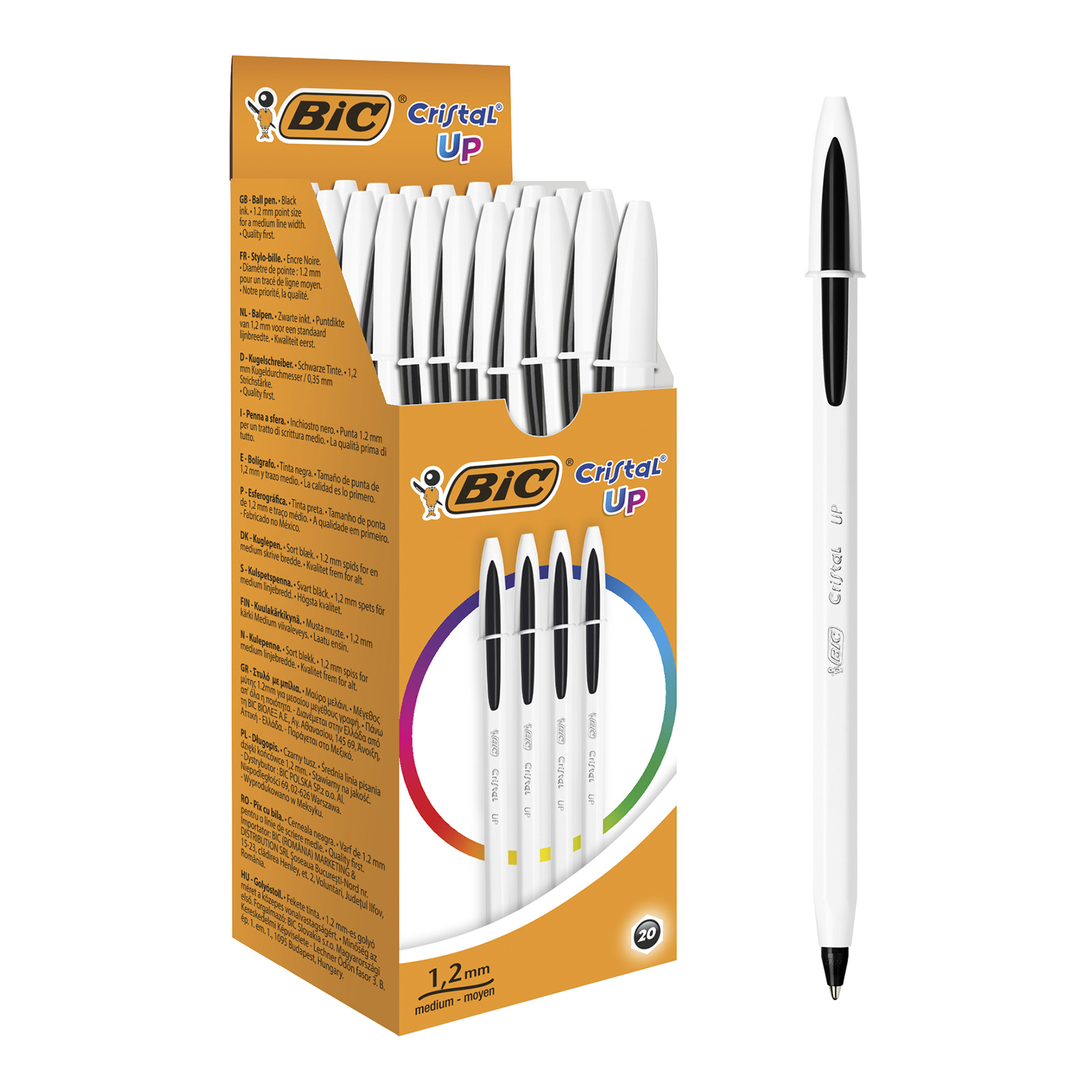 

Набор шариковых ручек BIC Cristal Up Черный 1.2 мм 20 шт (3086123494732)