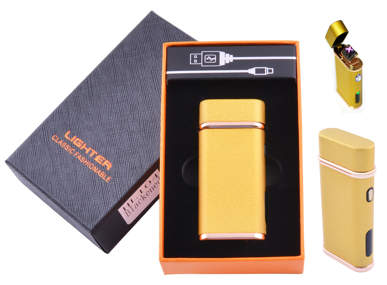 

Электроимпульсная зажигалка в подарочной коробке Lighter №HL-104 Gold