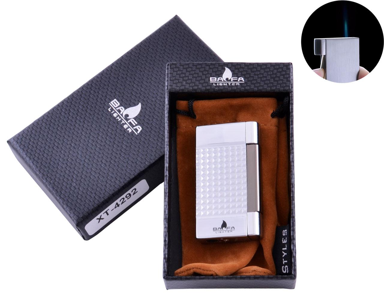 

Зажигалка в подарочной коробке BAOFA (Острое пламя) №4292 Silver