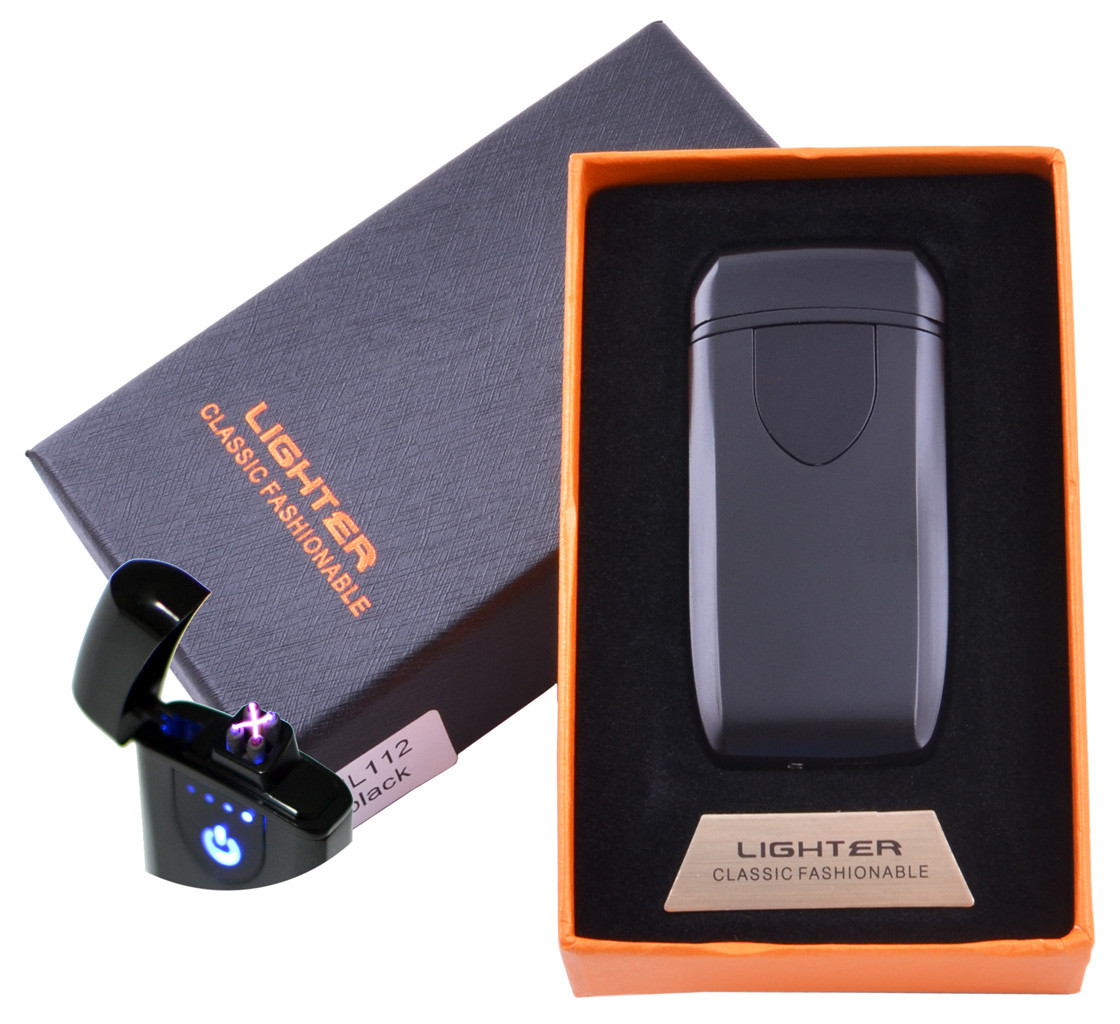

Электроимпульсная зажигалка в подарочной коробке Lighter №HL-112 Black
